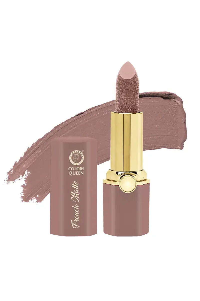 Colors Queen French Matte Lipstick - 3.8g (Peach Nude) 