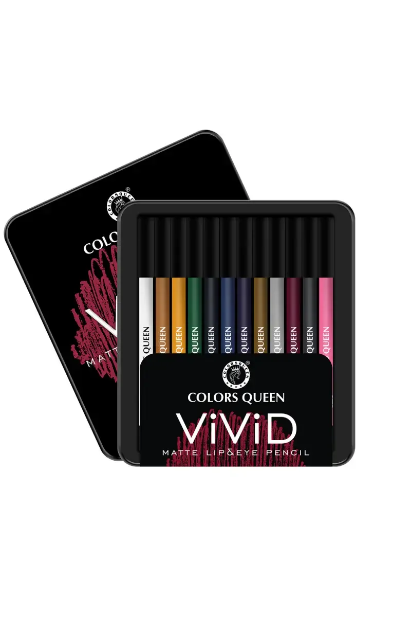 Colors Queen Multicolor Vivid Matte Eye & Lip Liner Pencil Set A - 12 Pcs