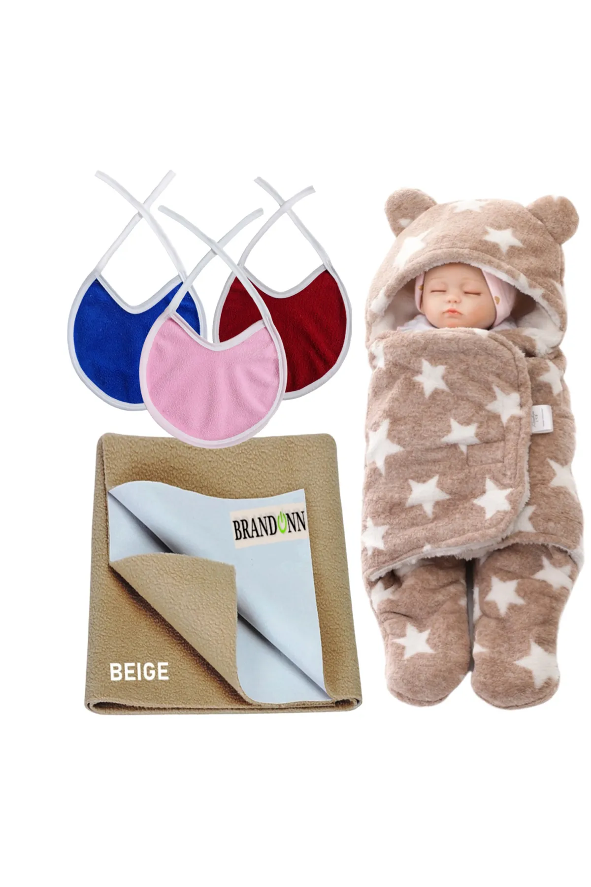 Brandonn New Born Baby Gift Set Combo Pack (5 Pcs) - Pack of 1