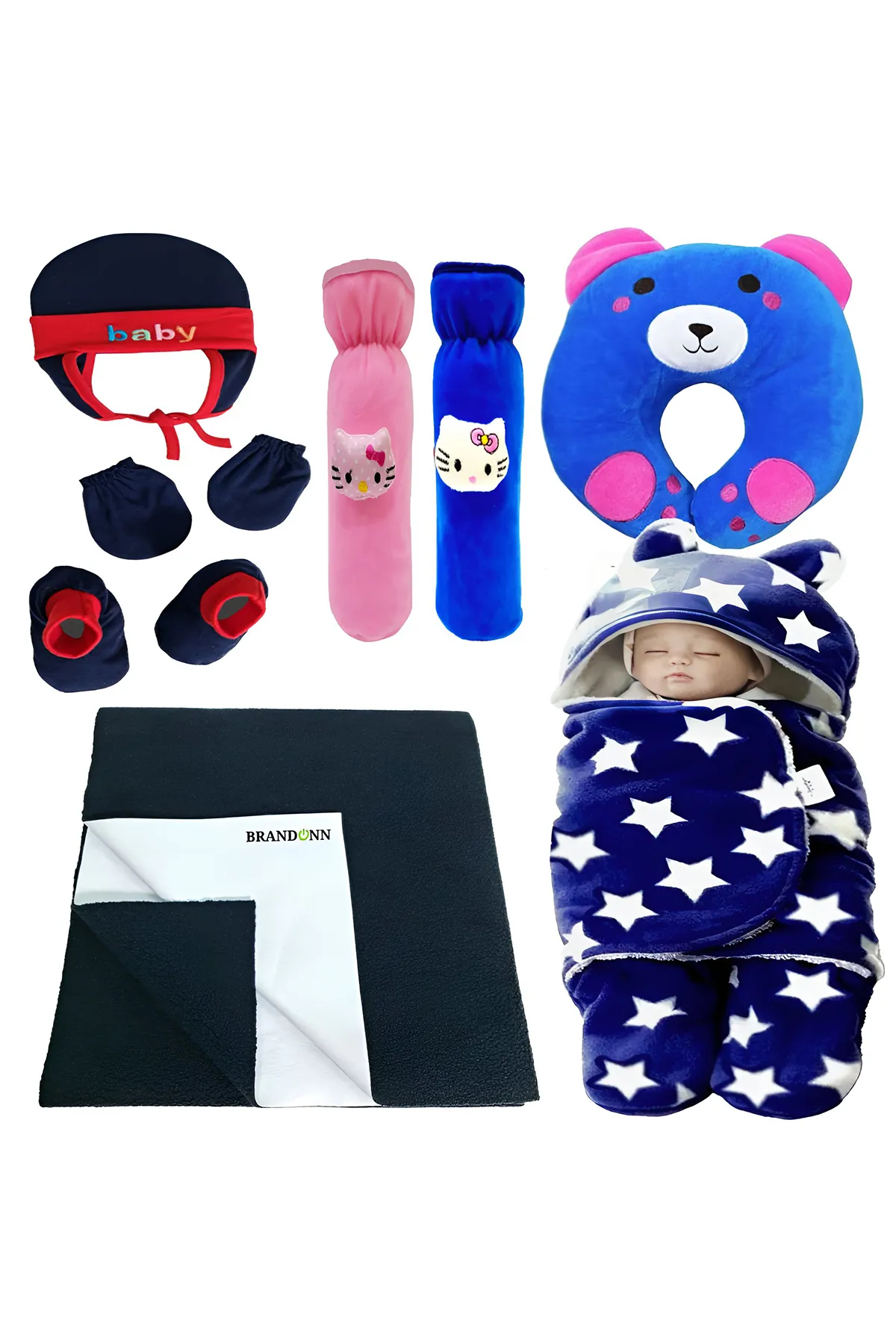 Brandonn New Born Baby Gift Set Combo Pack (8 Pcs) - Pack of 1