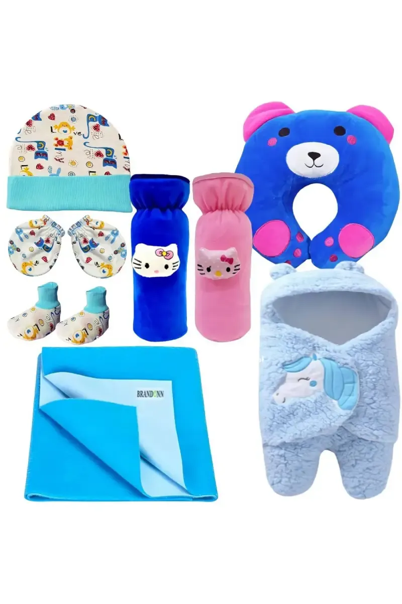 Brandonn New Born Baby Gift Set Combo Pack (8 Pcs) - Pack of 1