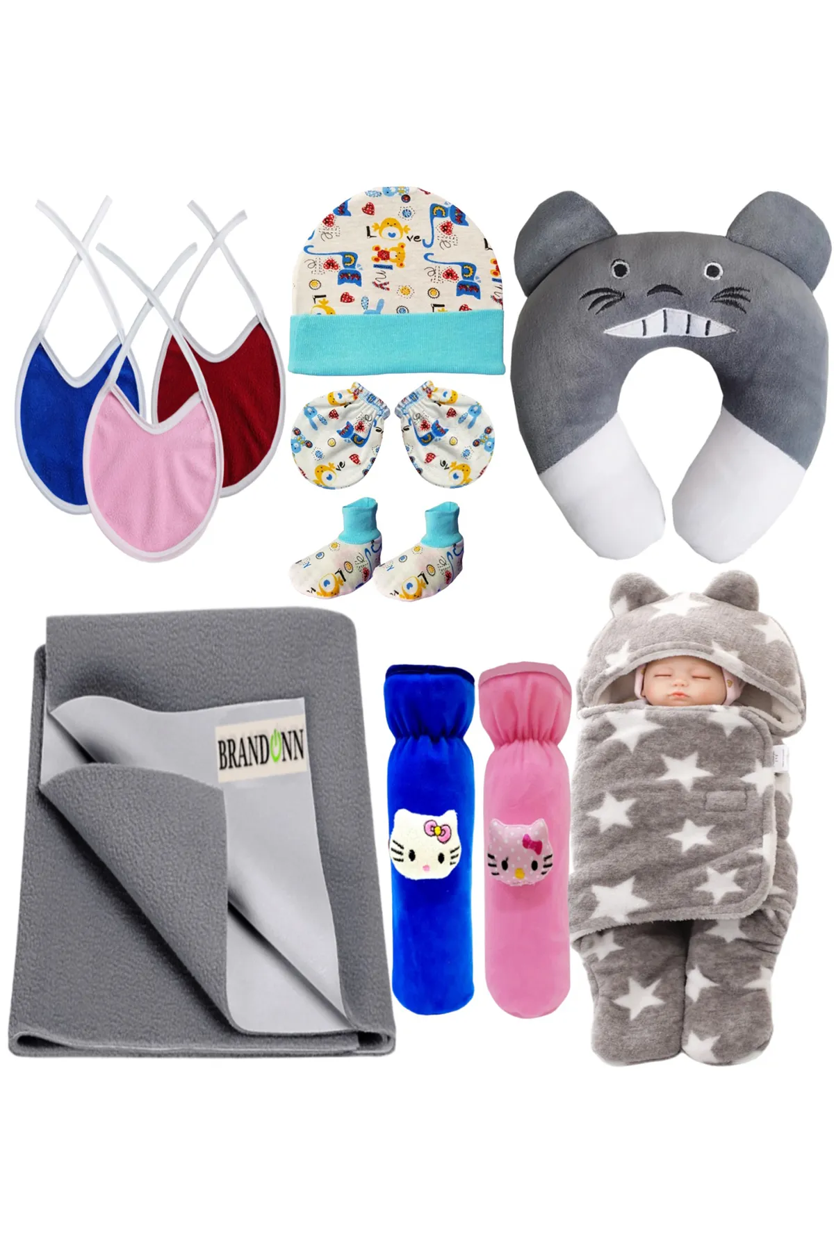 Brandonn New Born Baby Gift Combo Pack (11 Pcs) - Pack of 1