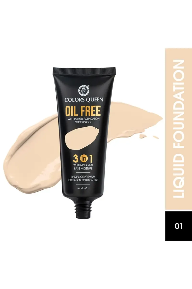 Colors Queen 3-in-1 Oil Free Foundation With Primer - Ivory