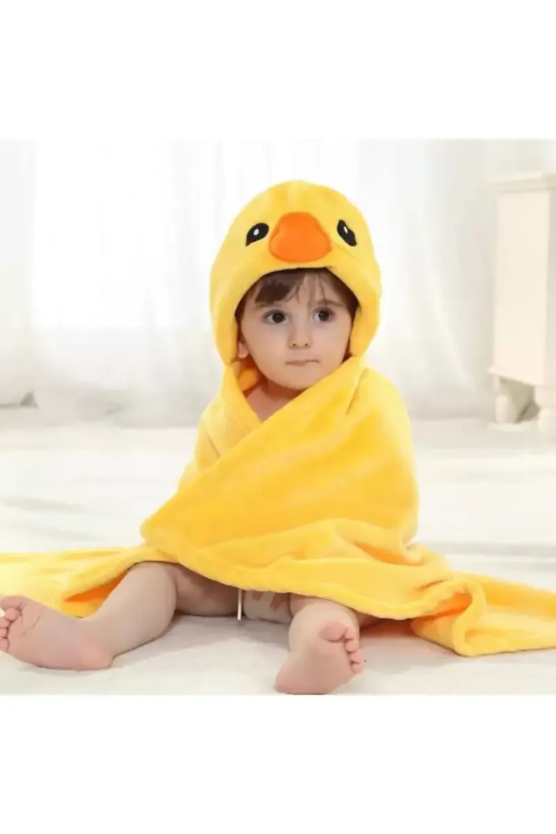 Brandonn Baby Towel cum Wrapper - Yellow Ducker