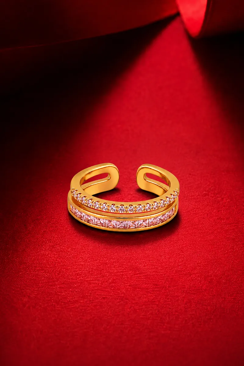 Alloy Gold Plated Adjustable Ring