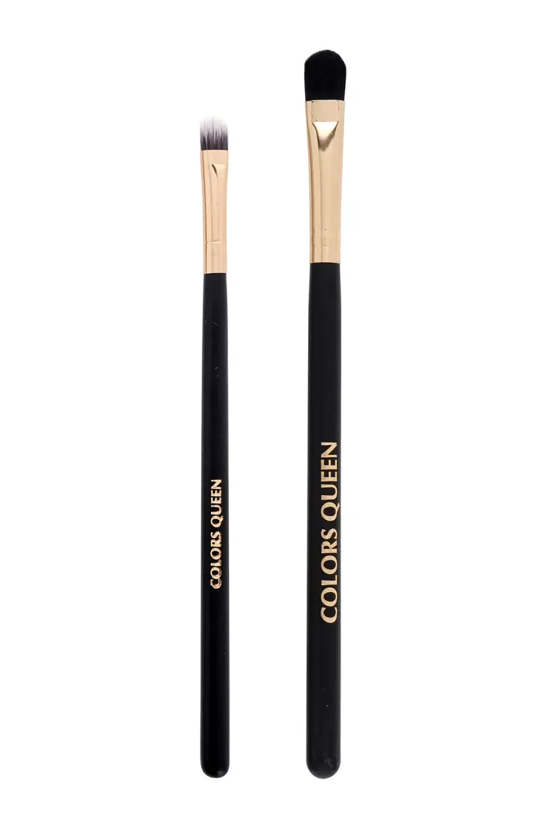 Colors Queen Makeup Brush Set (Black) - Pack of 2