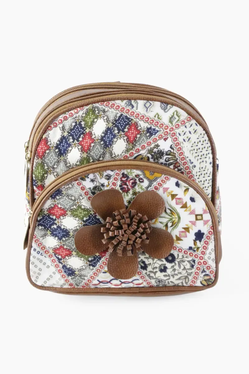 Printed Fabric Small Backpack for Kids