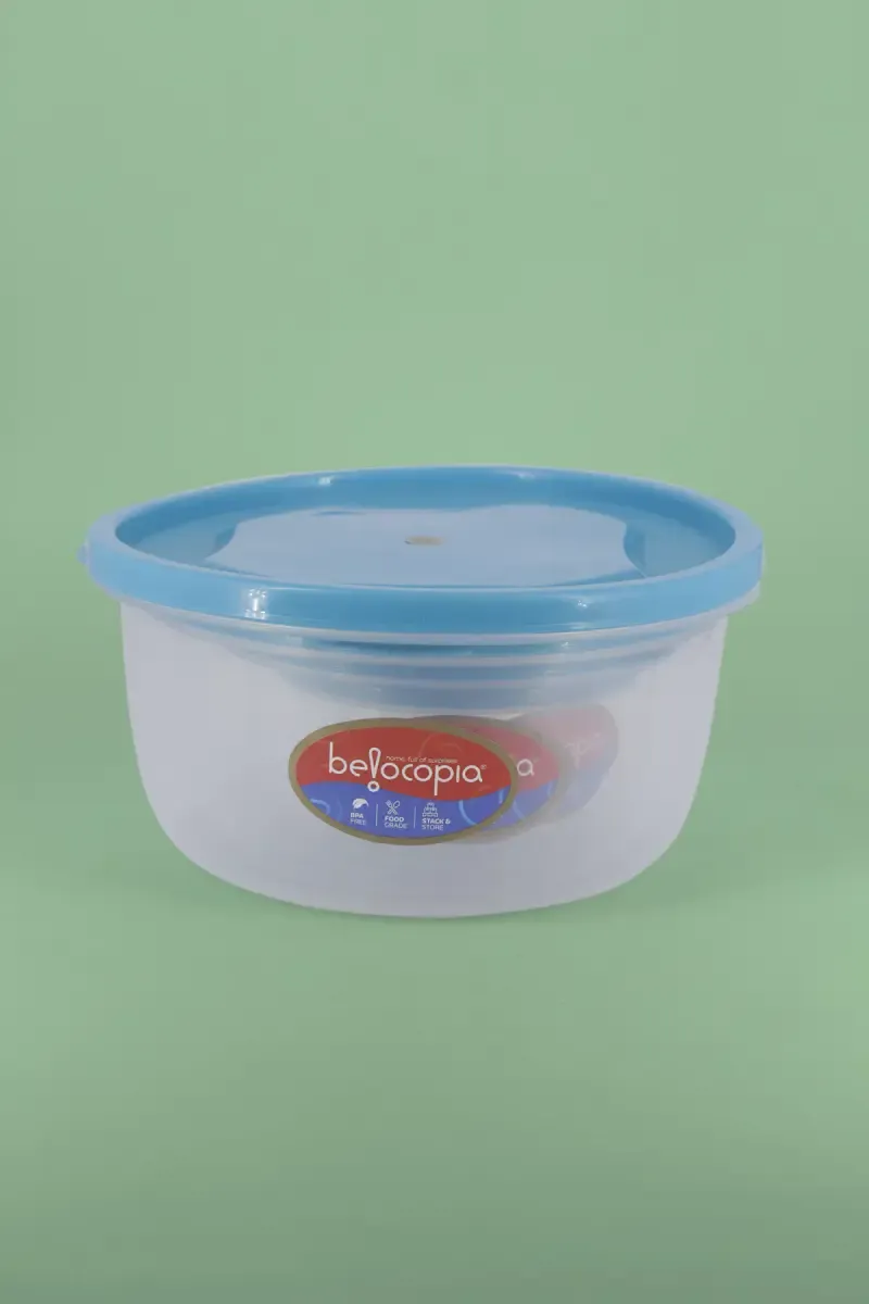 Belocopia Plastic Store Container Set - 500ml, 1 Ltr, 2 Ltr & 3 Ltr