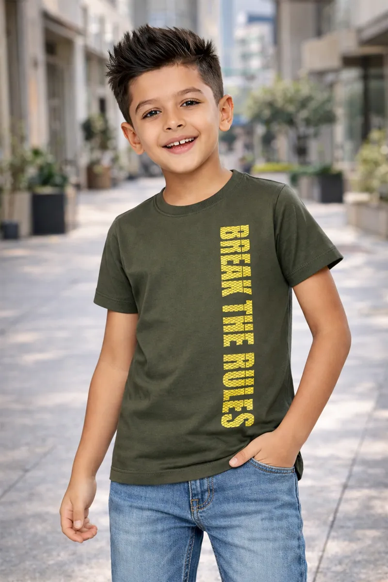 Boy's Cotton Printed T-shirt