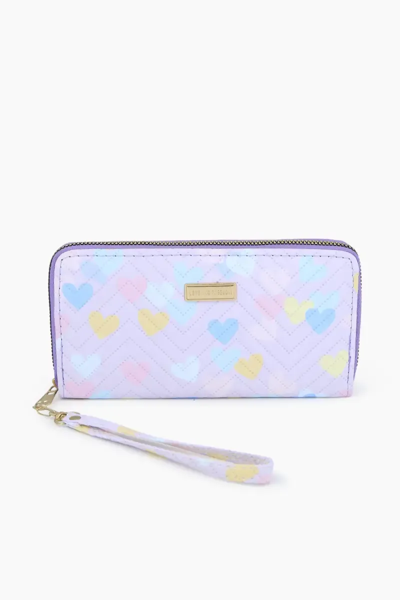 Little Heart Printed Money Purse for Women 012566LAV