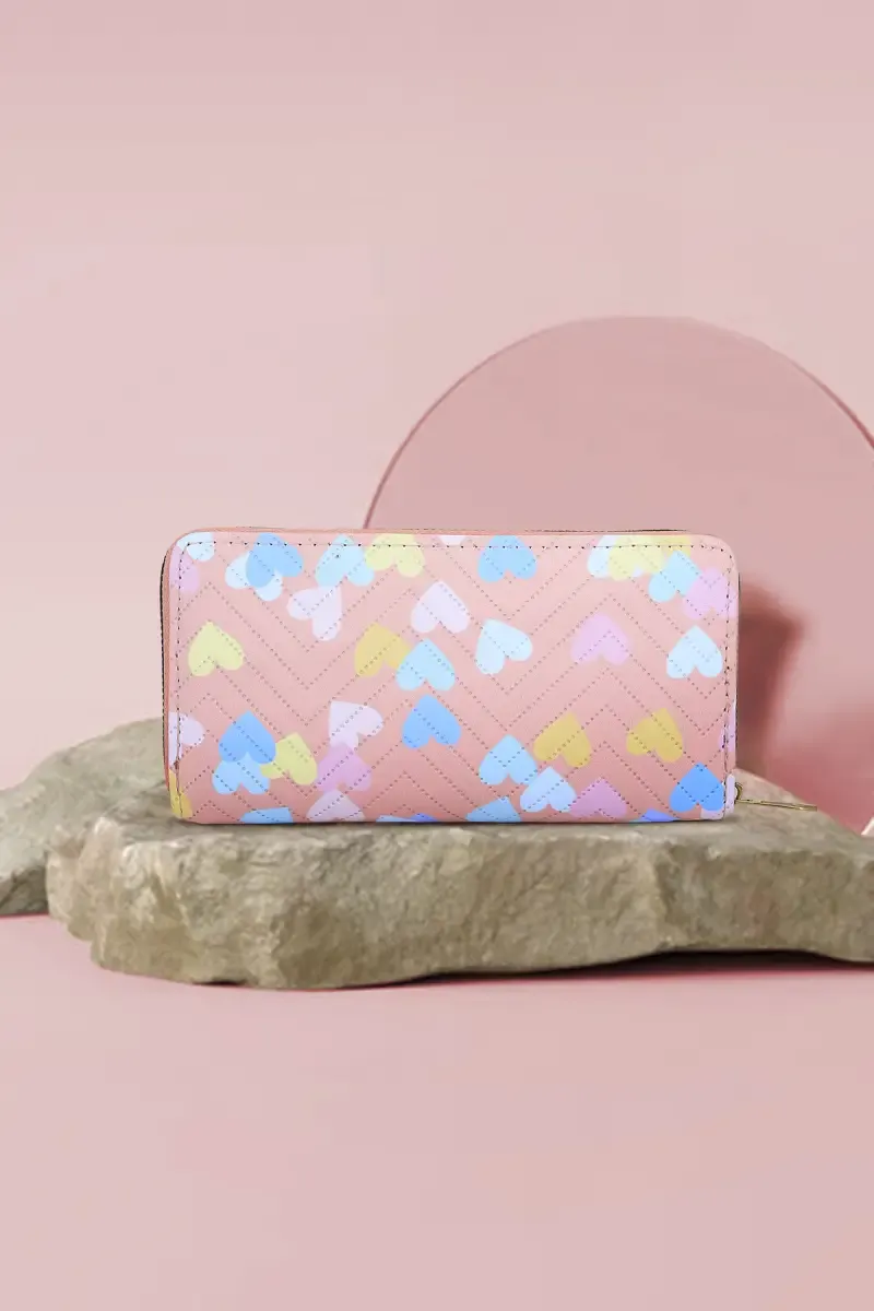 Little Heart Printed Money Purse for Women 012566PIN