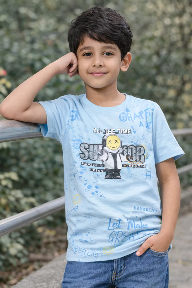 Boy's Cotton Printed T-shirt