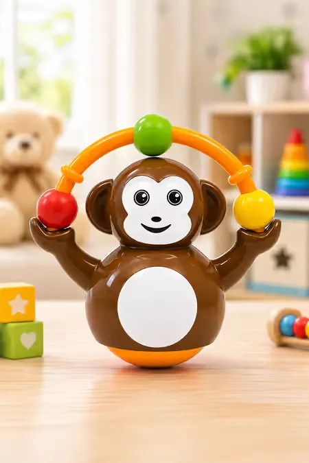Push & Crawl Monkey Toy - Pack of 1 (Multicolor)