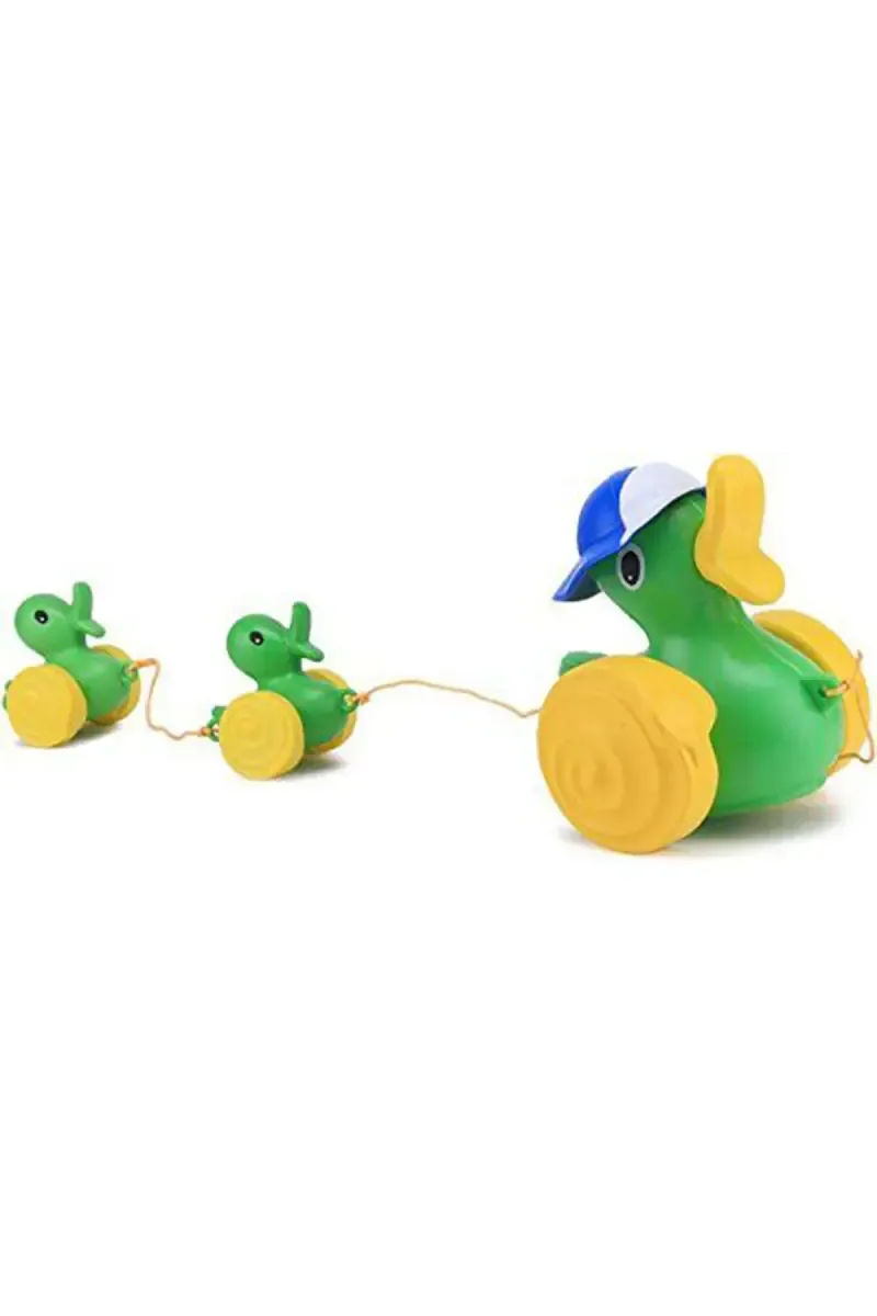 Giggles Wiggler Duck Pull Along Toys (Green, Pack Of 1)