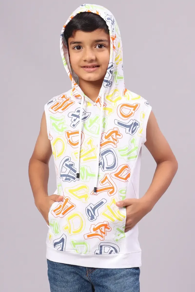 Boy's Cotton Printed Hoodie