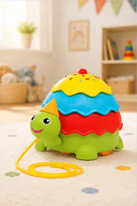 Giggles Ice cream Turtle Pull Along Toy (Multicolor, Pack Of 1)