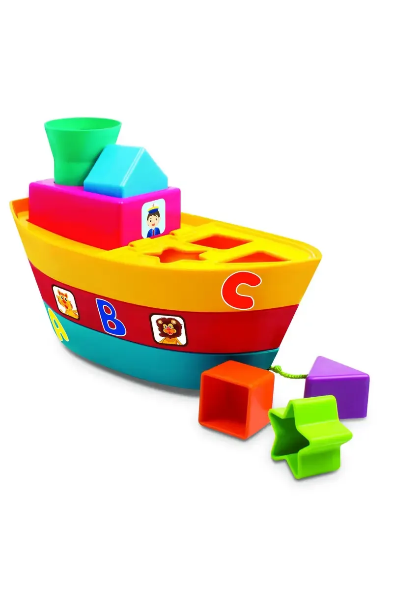2 In 1  Stack A Boat Pull Along Toy 