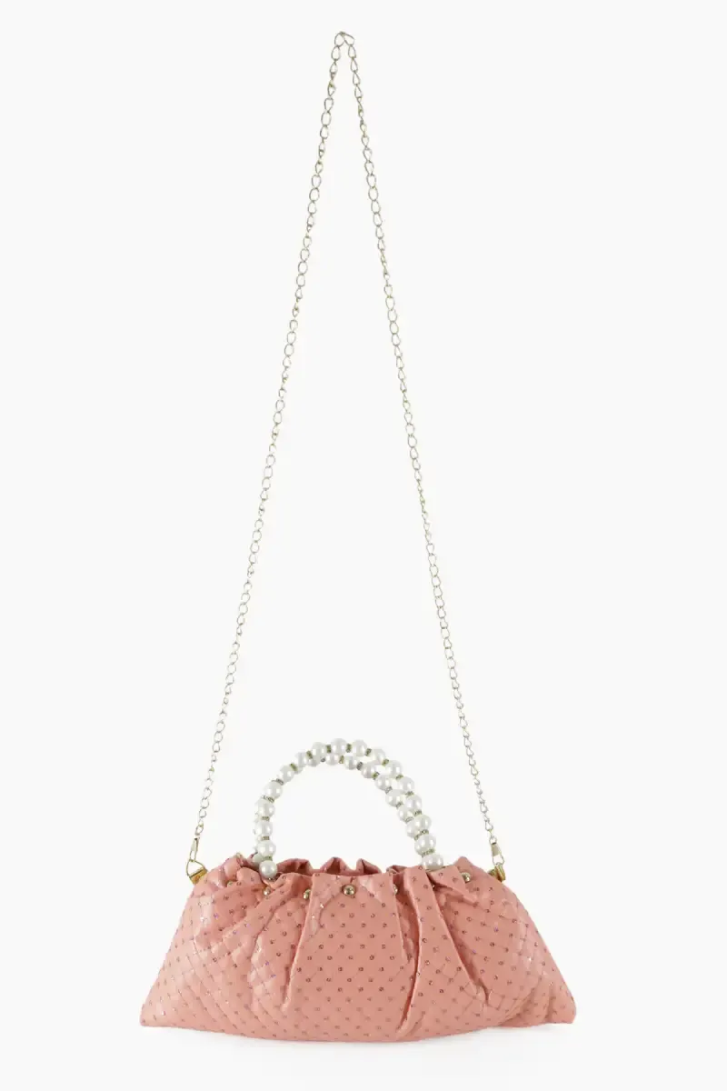 Pearl Handle Mini Tote Bag for Women 013070PIN
