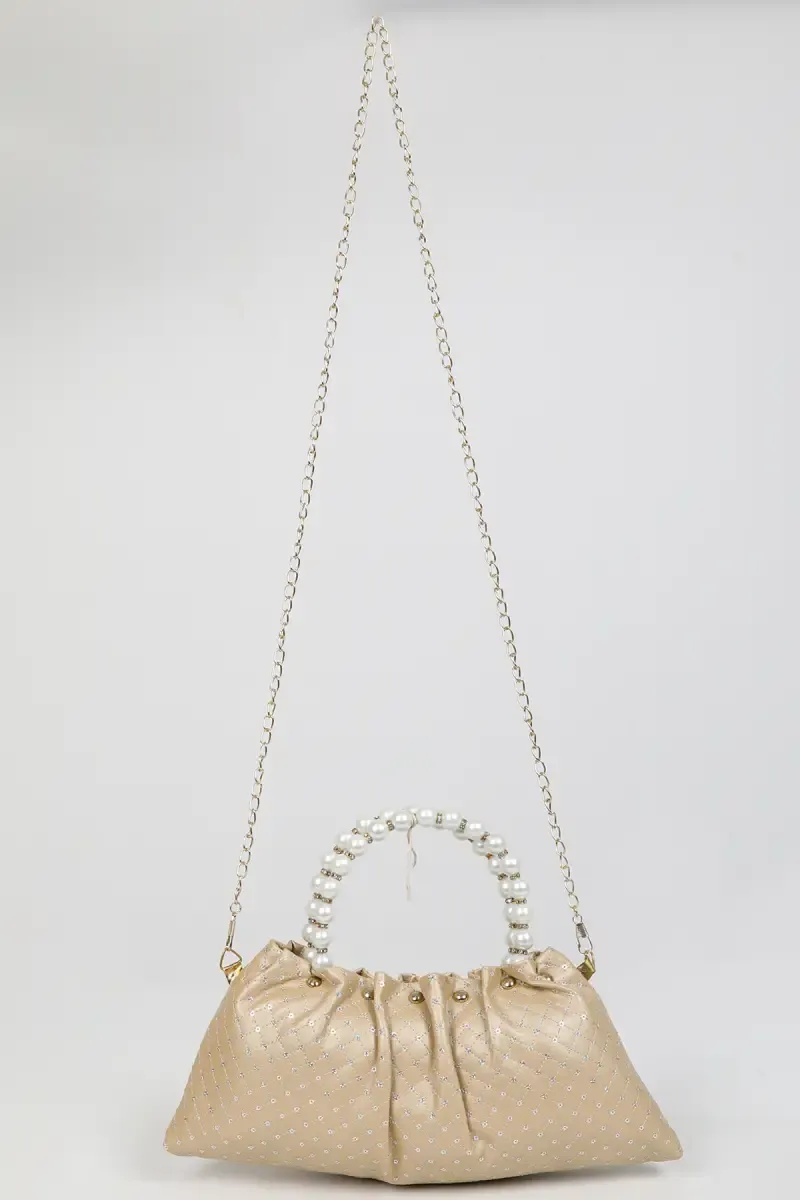 Pearl Handle Mini Tote Bag for Women 013070SAN