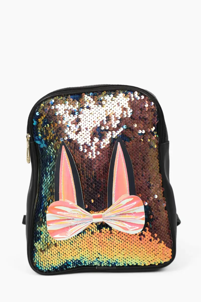 Trendy Reversable Sequin Mini Backpack for Girls 013088BLAWITBLU