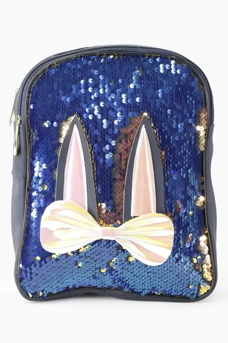 Trendy Reversable Sequin Mini Backpack for Girls 013088BLU