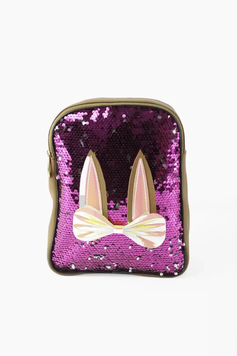 Trendy Reversable Sequin Mini Backpack for Girls 013088BROWITPIN