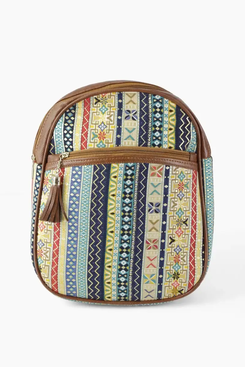 Printed Casual Shoulder Backpack for Girls 013106BLU
