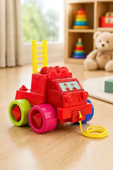 Fire Truck Push & Pull Along Toy - (Multicolor, Pack of 1)