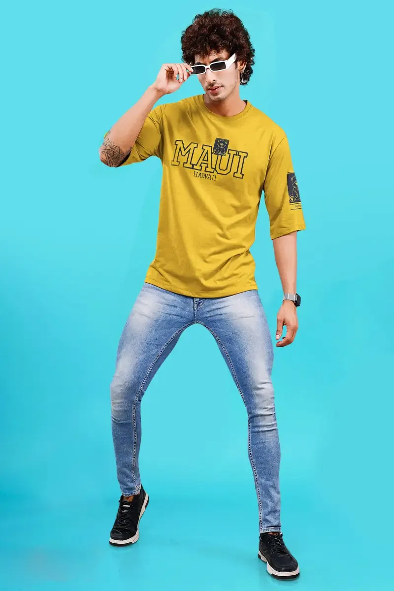 Men's Printed Drop Shoulder T-shirt 013259LMUS