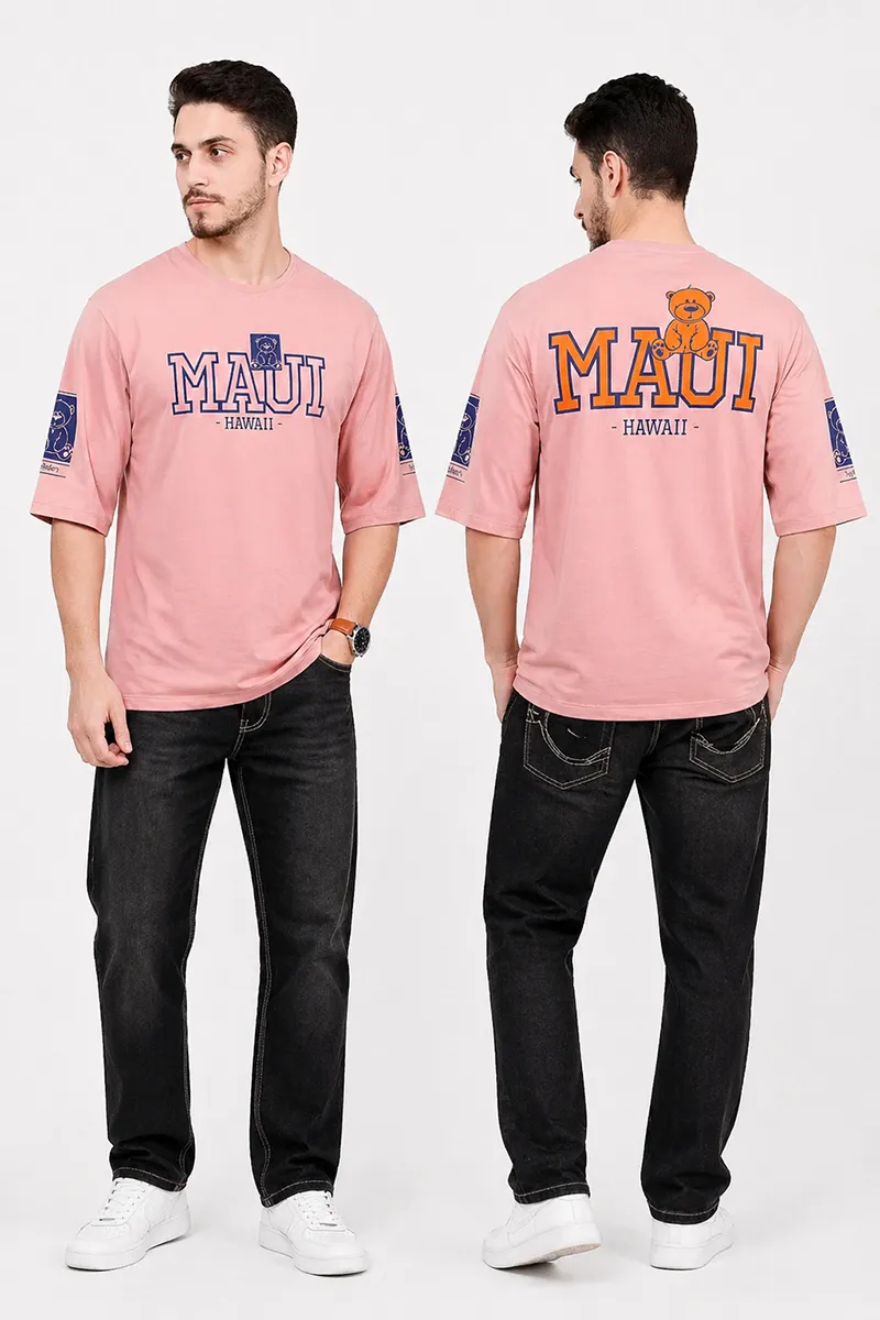Men's Printed Drop Shoulder T-shirt 013259XLPIN