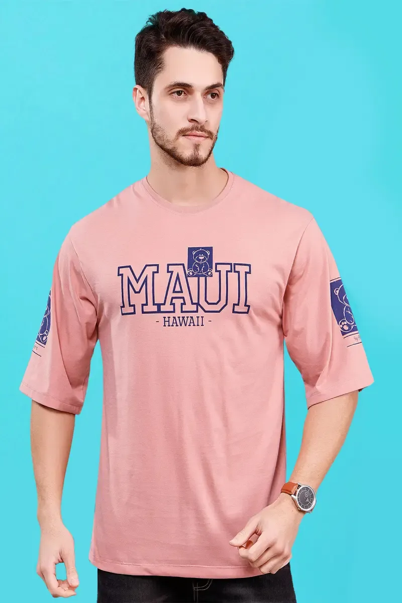 Men's Printed Drop Shoulder T-shirt 013259XXLPIN