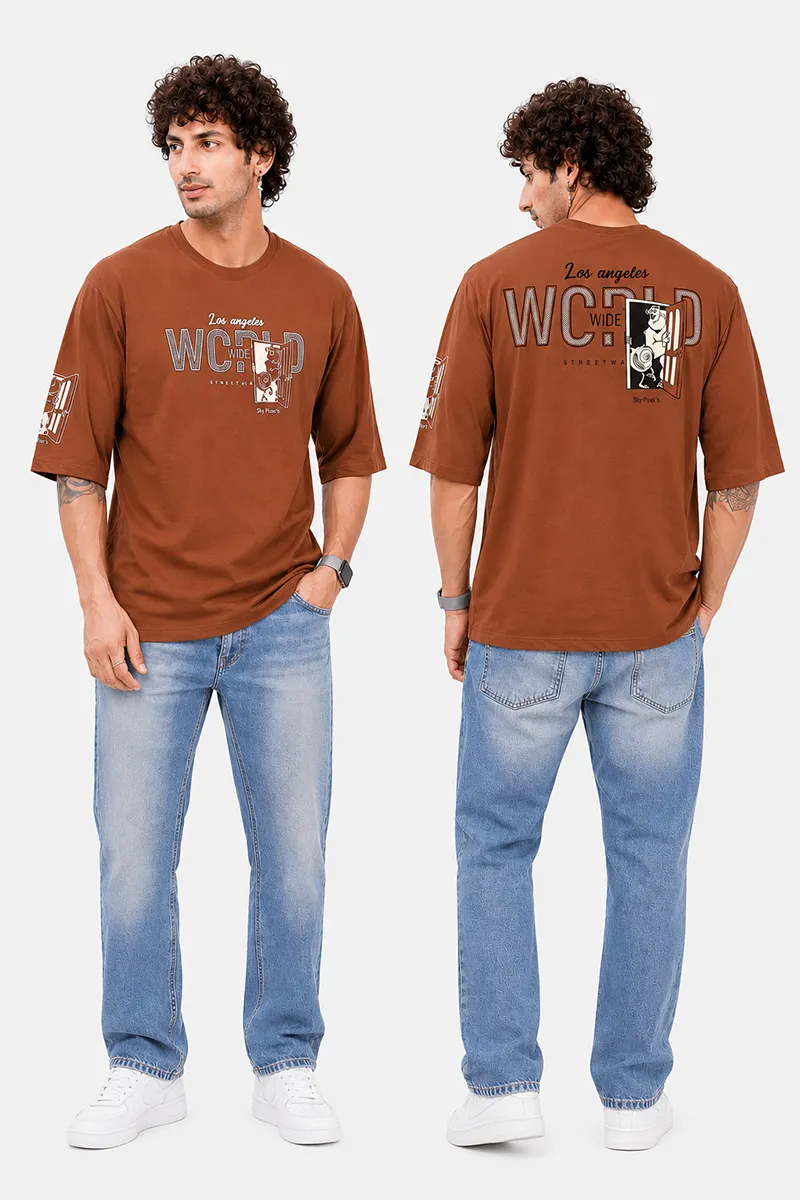 Men's Cotton Drop Shoulder T-shirt 013261LBRO