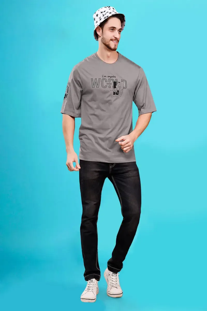 Men's Cotton Drop Shoulder T-shirt 013261LGRE