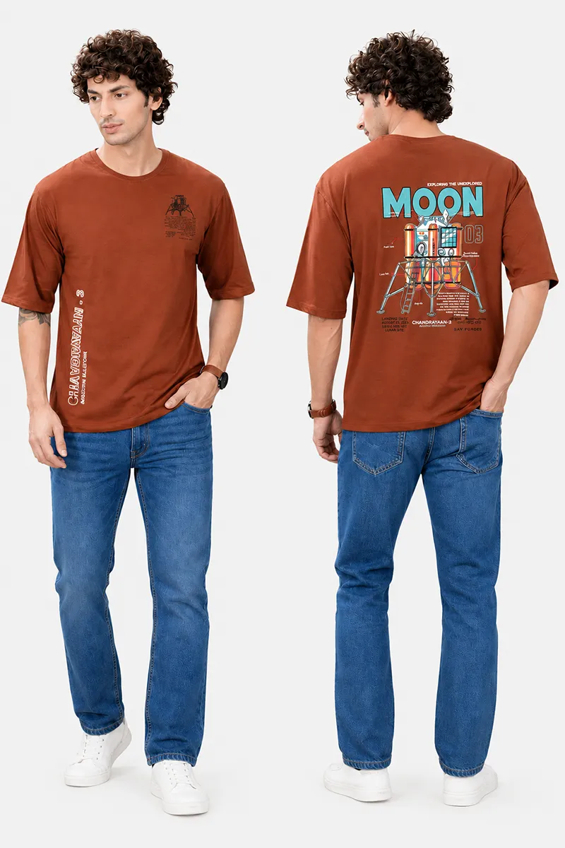 Printed Cotton Drop Shoulder T-shirt for Men