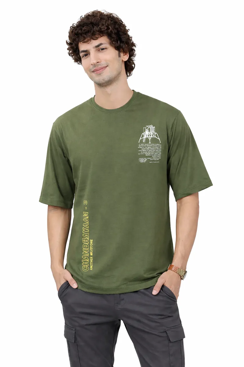Printed Cotton Drop Shoulder T-shirt for Men