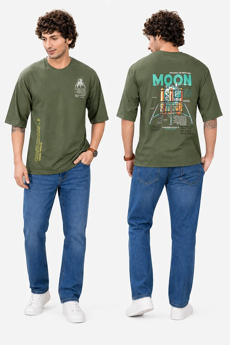 Printed Cotton Drop Shoulder T-shirt for Men