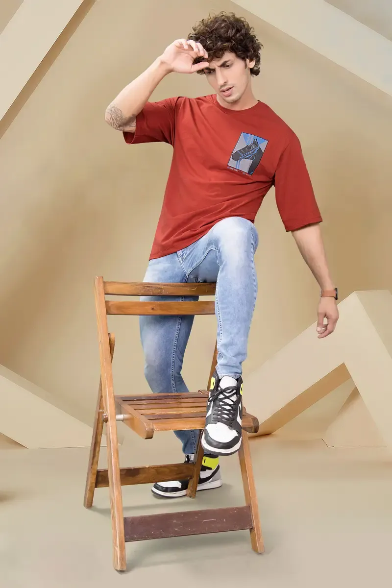 Men's printed Drop Shoulder T-shirt