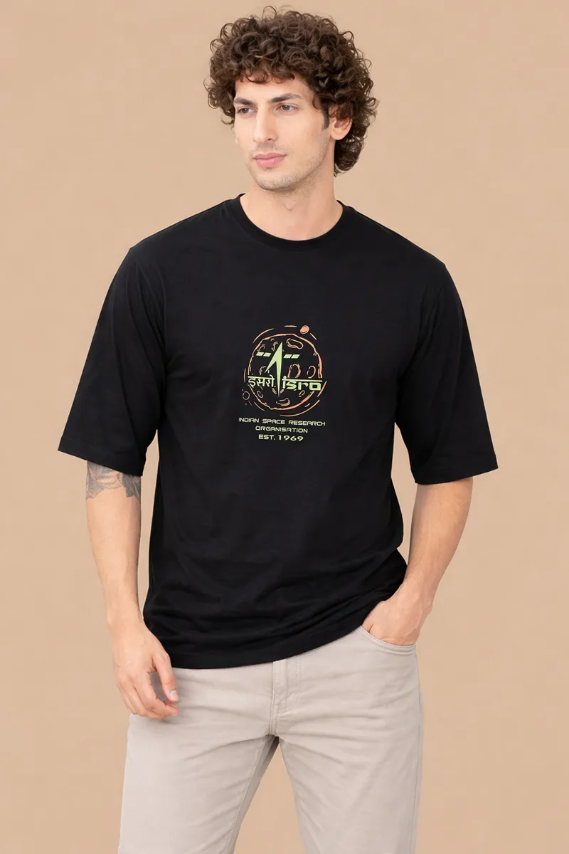 Printed Cotton Drop Shoulder T-shirt for Men