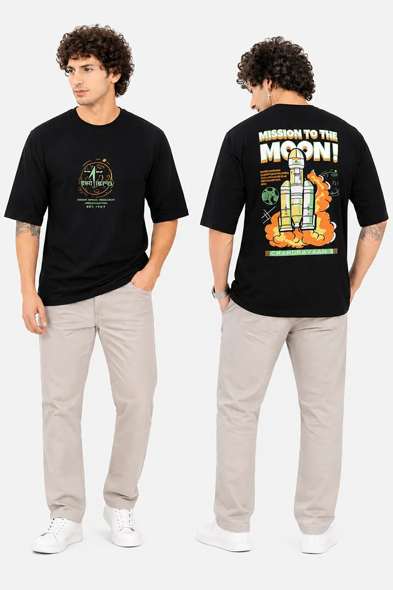 Printed Cotton Drop Shoulder T-shirt for Men