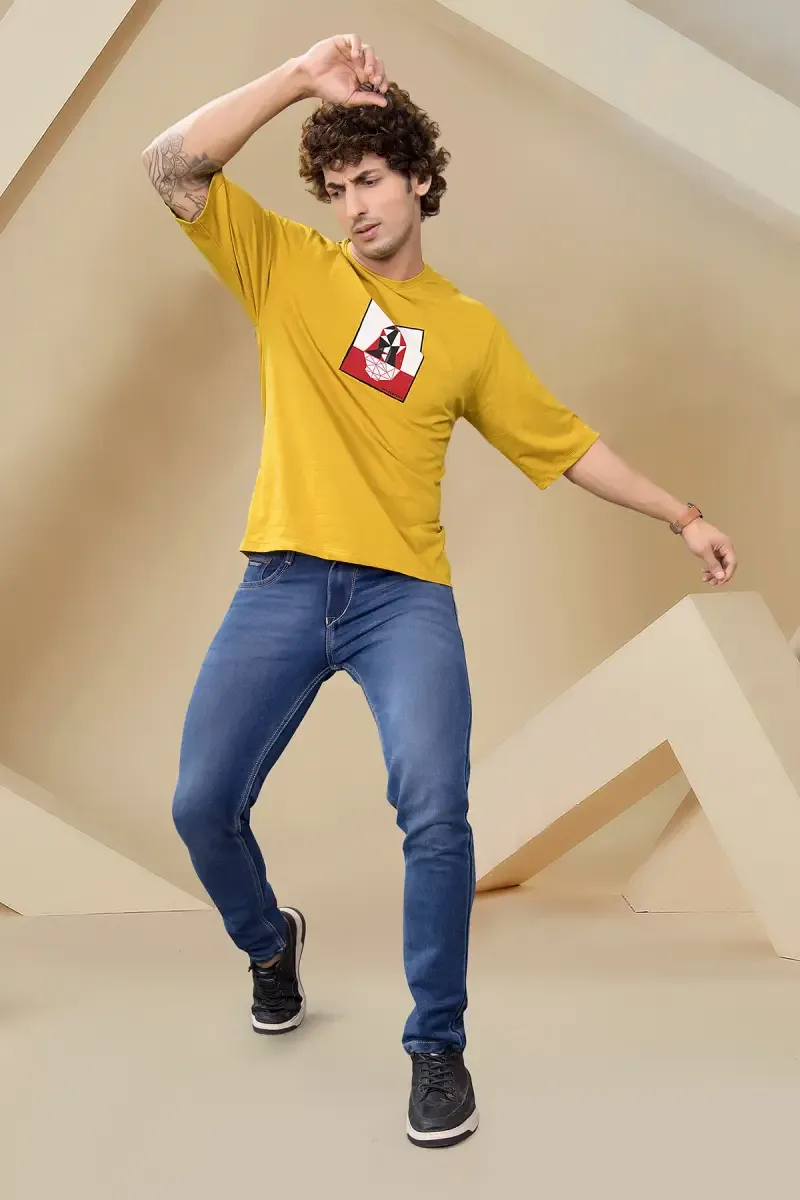 Men's Cotton Drop Shoulder T-shirt 013279LMUS