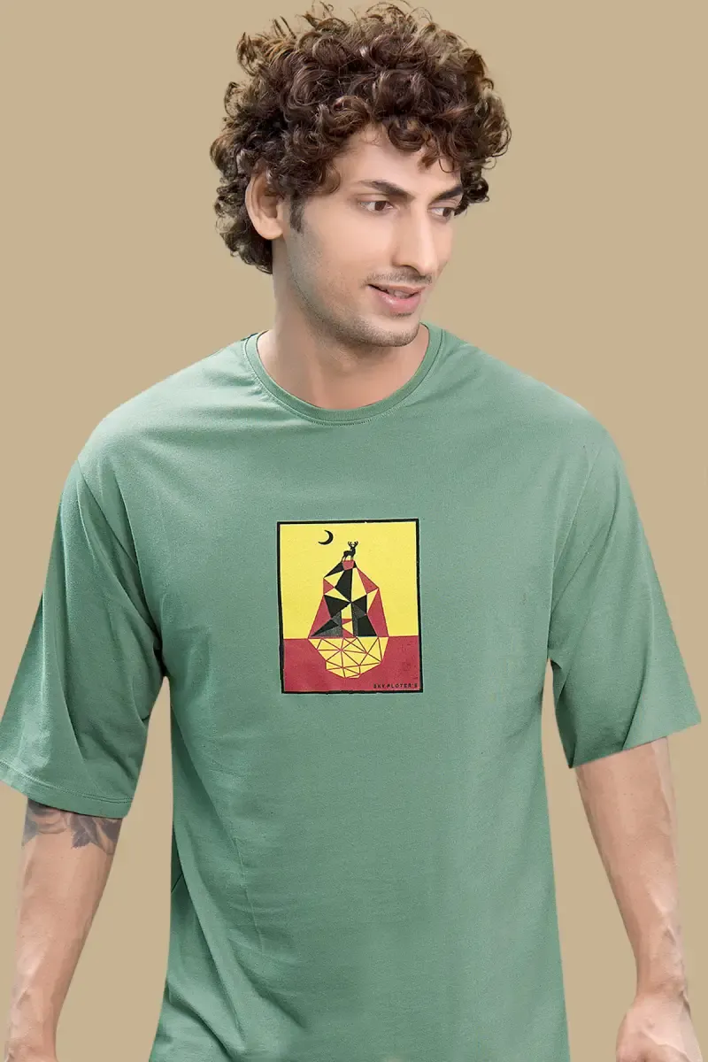 Men's Cotton Drop Shoulder T-shirt 013279XLSEAGRE