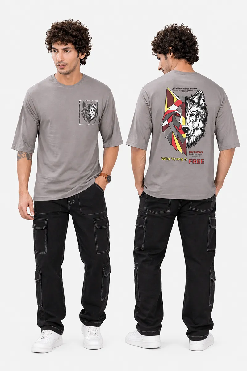 Drop Shoulder Printed T-shirt for Men