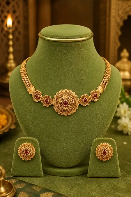Gold Plated Antique Finish Choker Set for Women