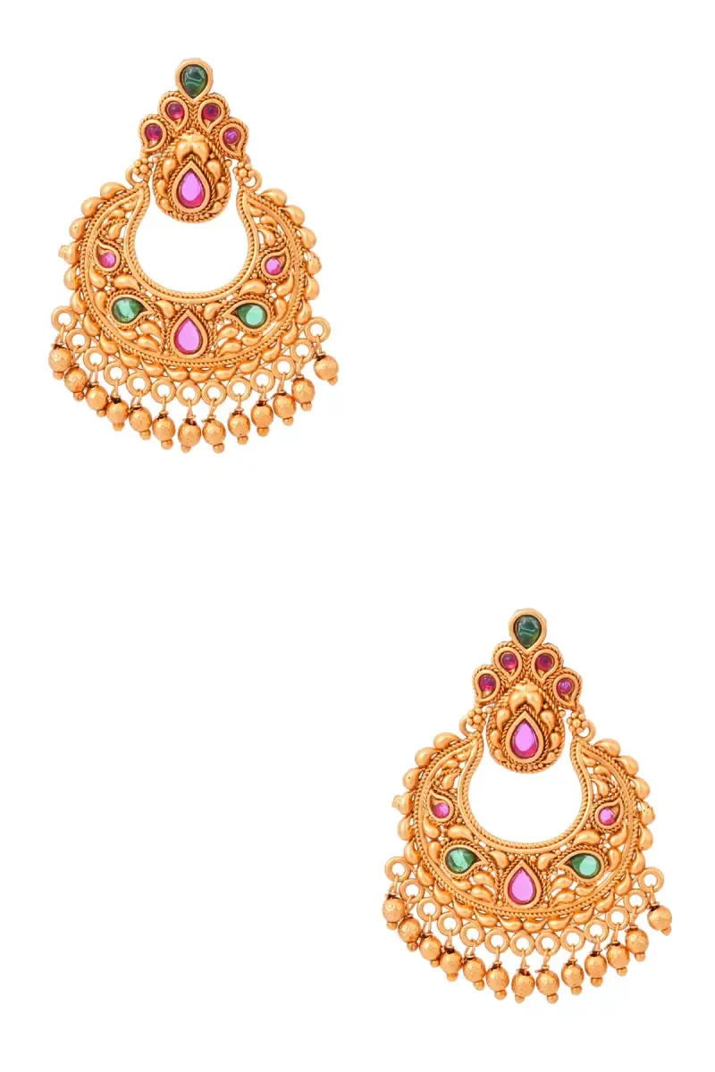 Gold Plated Chand Bali Earrings for Girls & Women