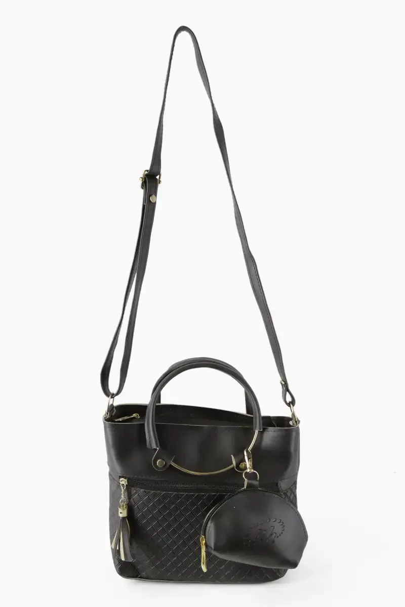 Solid Sling Bag with Pouch for Women & Girls 013466BLA