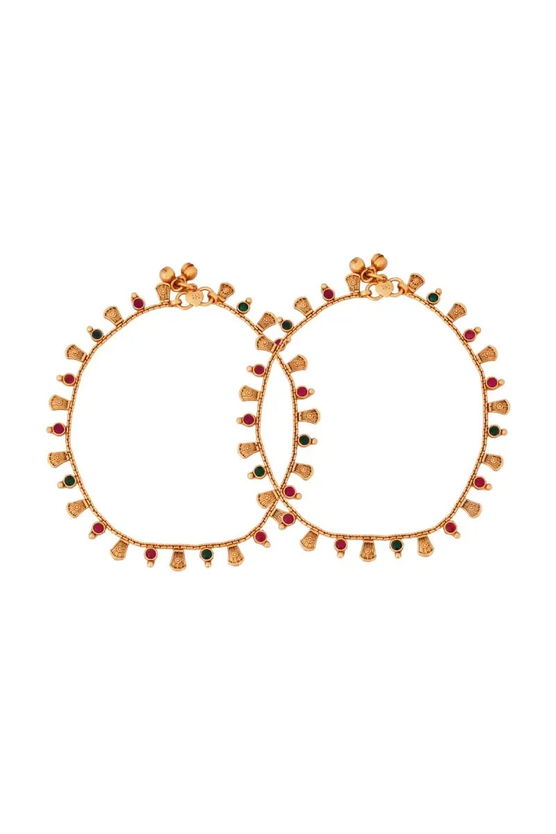 Traditional Gold Plated Anklets for Girls & Women