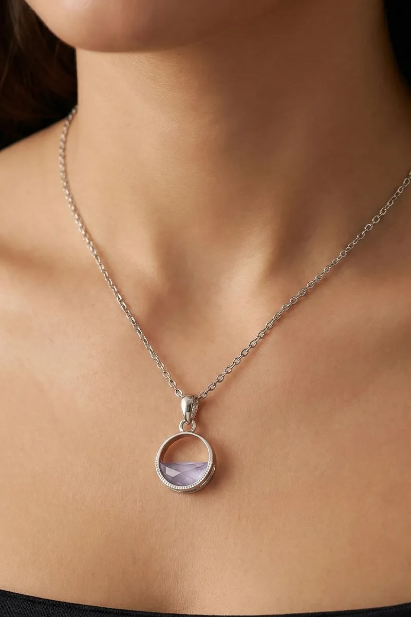 Silver Round Pendant Chain for Women & Girls 013612SIL18INC