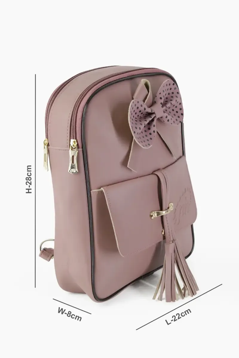 Women's Fashion Cute Small Backpack with tassels 013722DARPIN