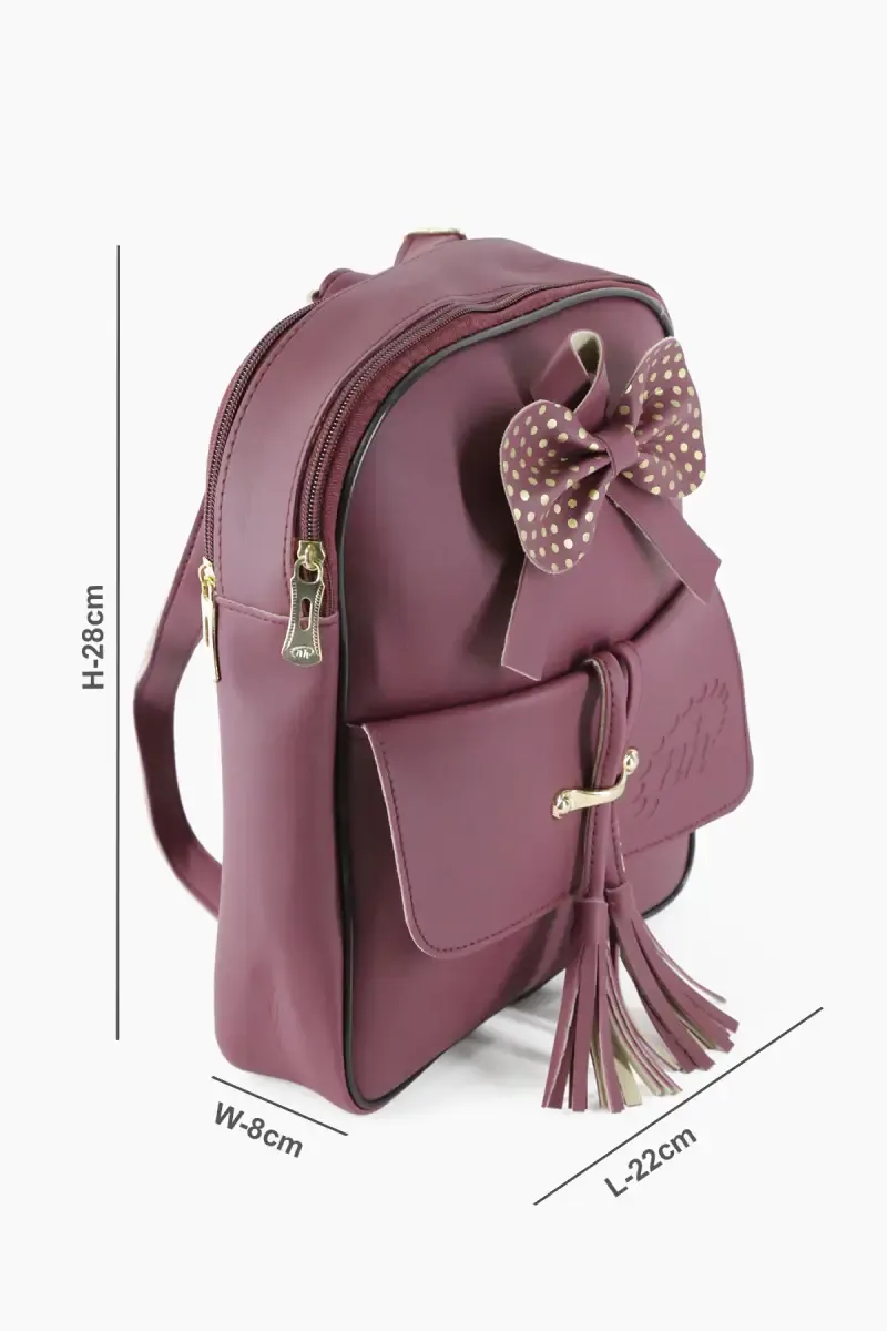 Women's Fashion Cute Small Backpack with tassels 013722MAR