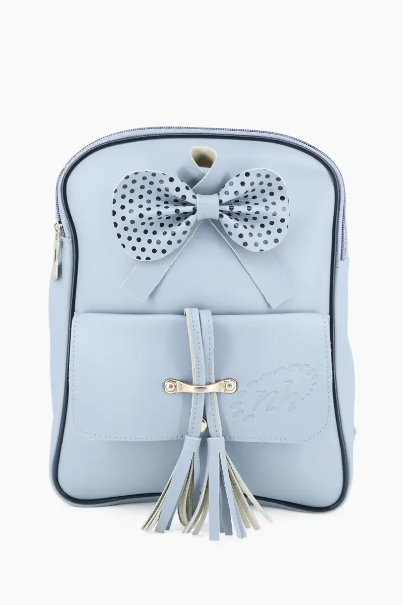 Women's Fashion Cute Small Backpack with tassels 013722STEBLU